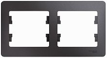 Рамка горизонтальная Systeme Electric Glossa 2-м. графит картинка